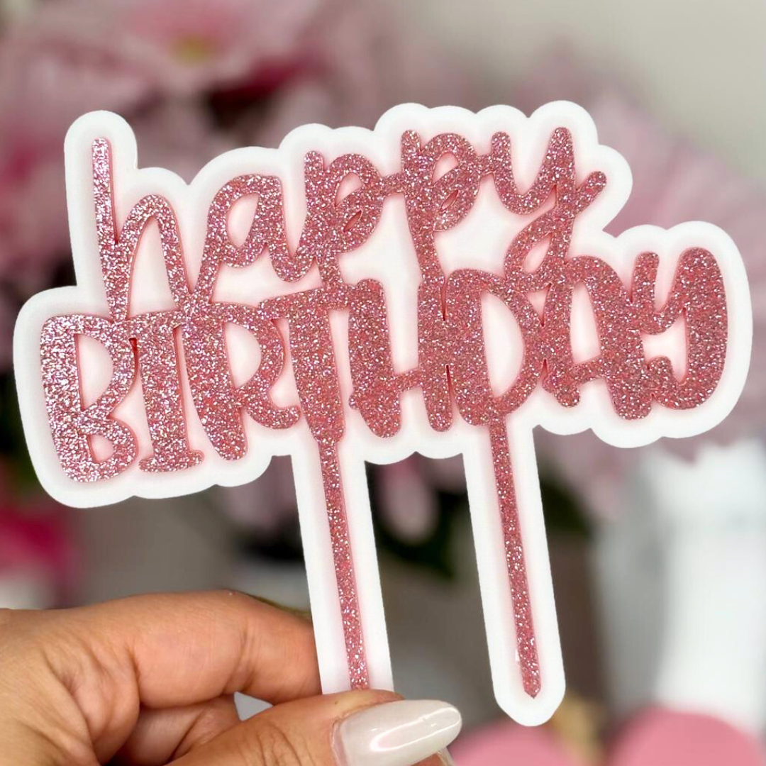 Pink Birthday Day Topper